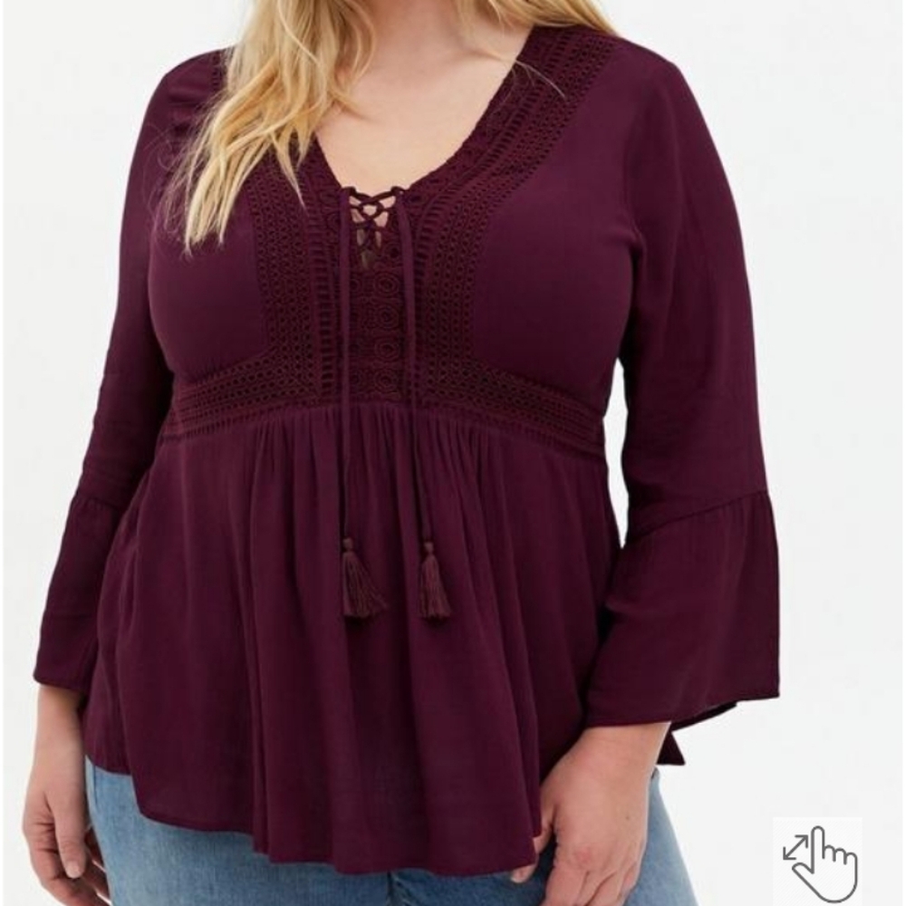 Torrid Gauzy Babydoll Top